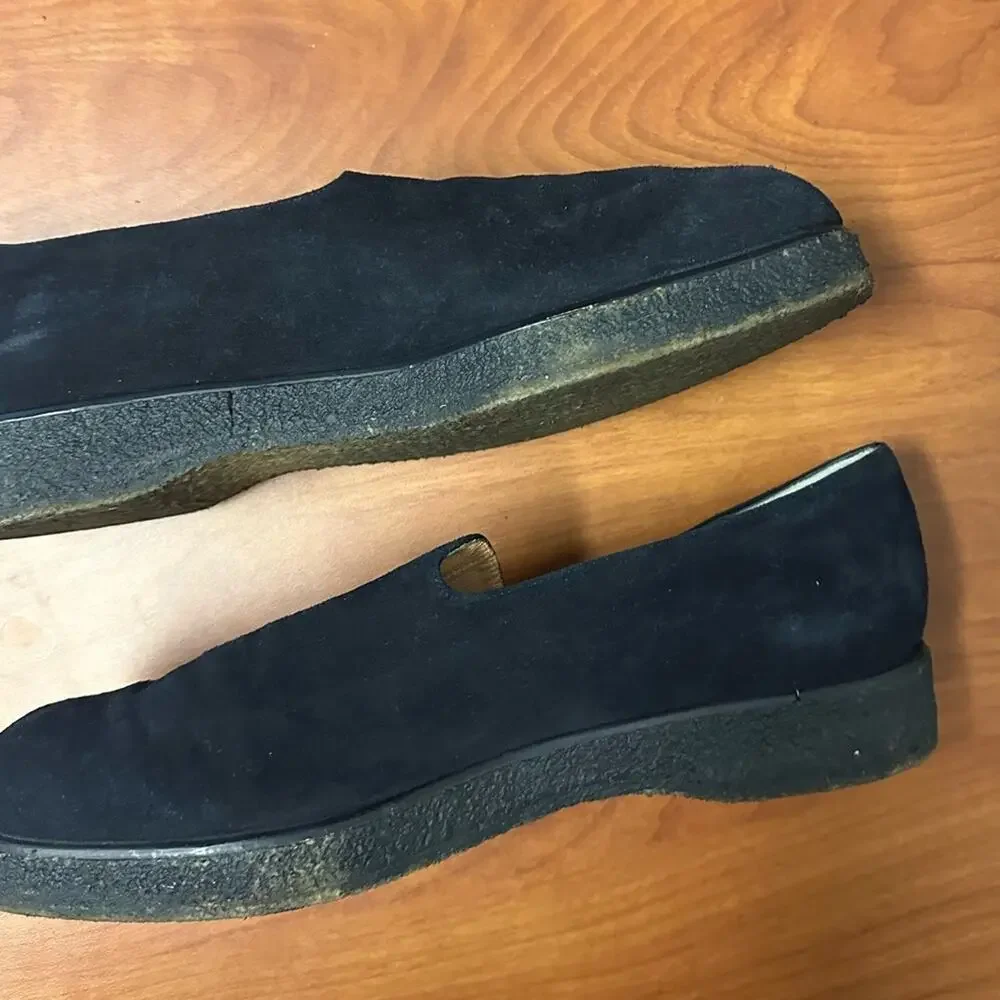 Robert Clergerie Black Suede Slip-On Loafers